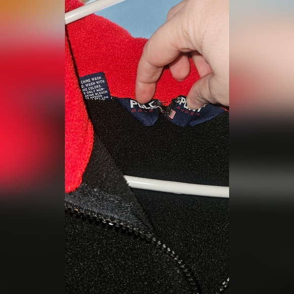 Vintage 90s Polo Ralph Lauren Polo Sport Black Fleece with Embroidered Logo - Picture 3 of 7